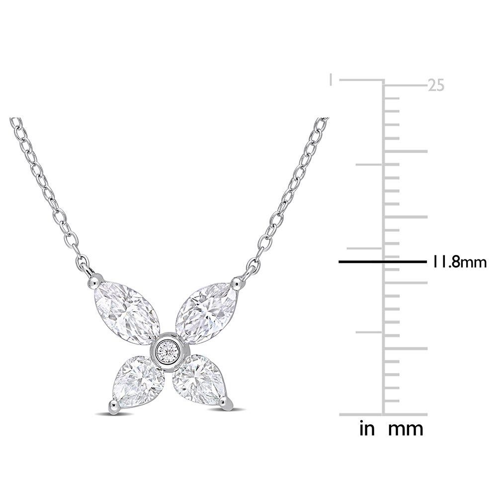 Moissanite Butterfly Necklace in Sterling Silver (2 ct. tw.)