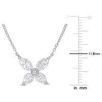 Moissanite Butterfly Necklace in Sterling Silver (2 ct. tw.)