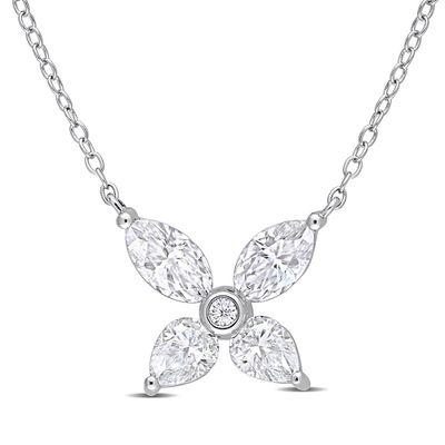 Moissanite Butterfly Necklace in Sterling Silver (2 ct. tw.)