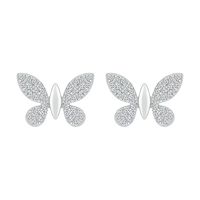 Diamond Butterfly Stud Earrings in Sterling Silver (1/5 ct. tw.)
