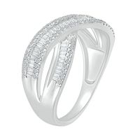 Crossover Ring with Baguette Diamonds 10K White Gold (5/8 ct. tw.)