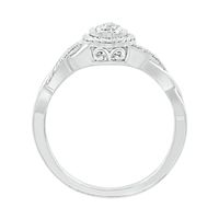 Twist Band Promise Ring with Diamond Halo Sterling Silver (1/8 ct. tw.)