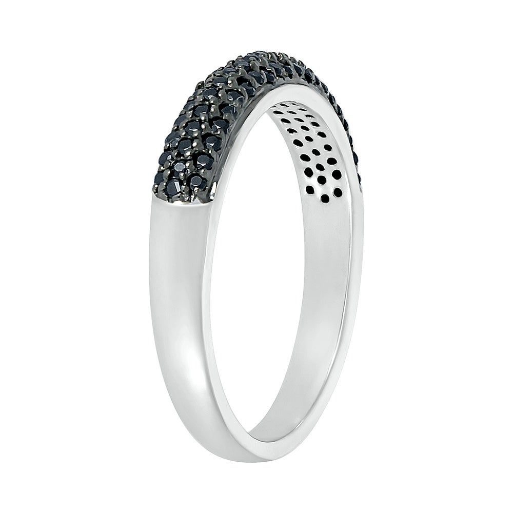 Black Diamond Dome Ring Sterling Silver (1/3 ct. tw.)