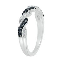 Black & White Diamond Twist Ring Sterling Silver (3/8 ct. tw.)