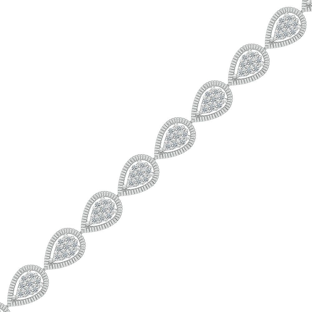 Pear-Shaped Diamond Bracelet in 10K White Gold (1 ct. tw.)