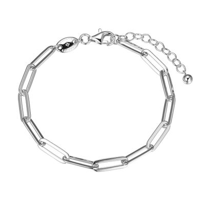 Paperclip Chain Bracelet in Sterling Silver, 8"
