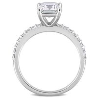 Emerald-Cut Lab-Created White Sapphire Ring 10K Gold