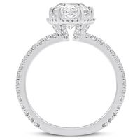 Lab Grown Diamond Pear-Shaped Halo Engagement Ring 18K White Gold (3 1/2 ct. tw.)