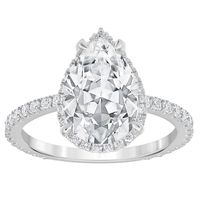 Lab Grown Diamond Pear-Shaped Halo Engagement Ring 18K White Gold (3 1/2 ct. tw.)