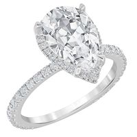 Lab Grown Diamond Pear-Shaped Halo Engagement Ring 18K White Gold (3 1/2 ct. tw.)