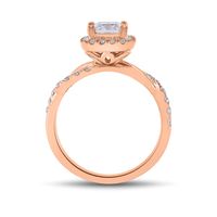 Lab Grown Diamond Engagement Ring with Twist Band 14K Rose Gold (1 1/2 ct. tw.)