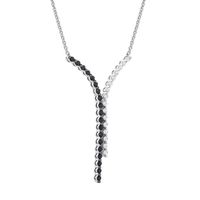 Diamond Y-Necklace Black & White in 10K White Gold (1 1/2 ct. tw.)