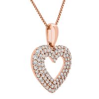 Diamond Heart Pendant with Cut-Out in 14K Rose Gold (1/4 ct. tw.)