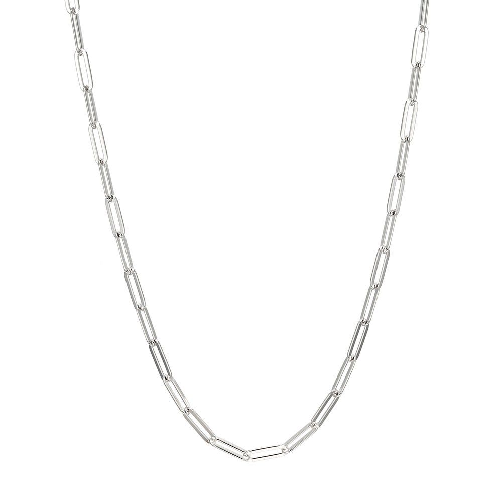 Paperclip Chain Necklace in Sterling Silver, 4.5mm, 18"