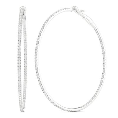 Inside-Out  Diamond Hoop Earrings in 10K White Gold (1 ct. tw.)