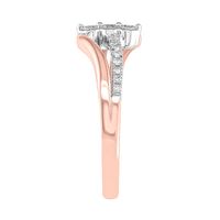 Three-Stone Bypass Ring with PavÃ© Diamonds 10K Rose & White Gold (1/5 ct. tw.)