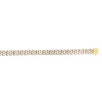 Menâs Diamond-Cut Cuban Link Chain in 14K Yellow & White Gold, 24â