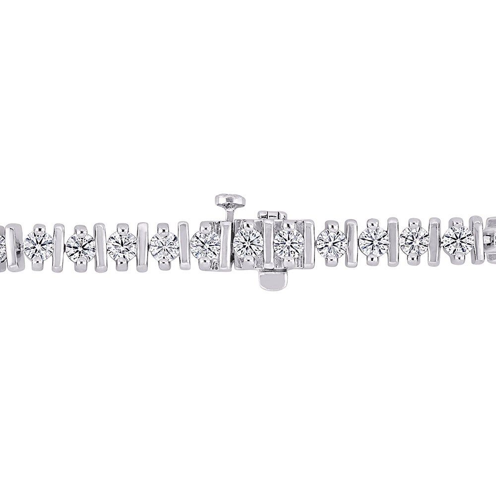Moissanite Tennis Bracelet with Spacer Bars in Sterling Silver (4 1/2 ct. tw.)