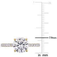 Lab-Created White Sapphire Ring with PavÃ© Band 10K Yellow Gold (2 3/4 ct. tw.)