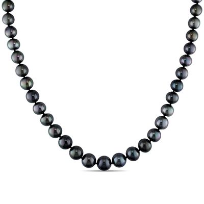 Tahitian Black Pearl Necklace in 14K White Gold, 8-10mm, 18â