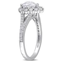 Moissanite Heart Ring Sterling Silver (1 3/5 ct. tw.)