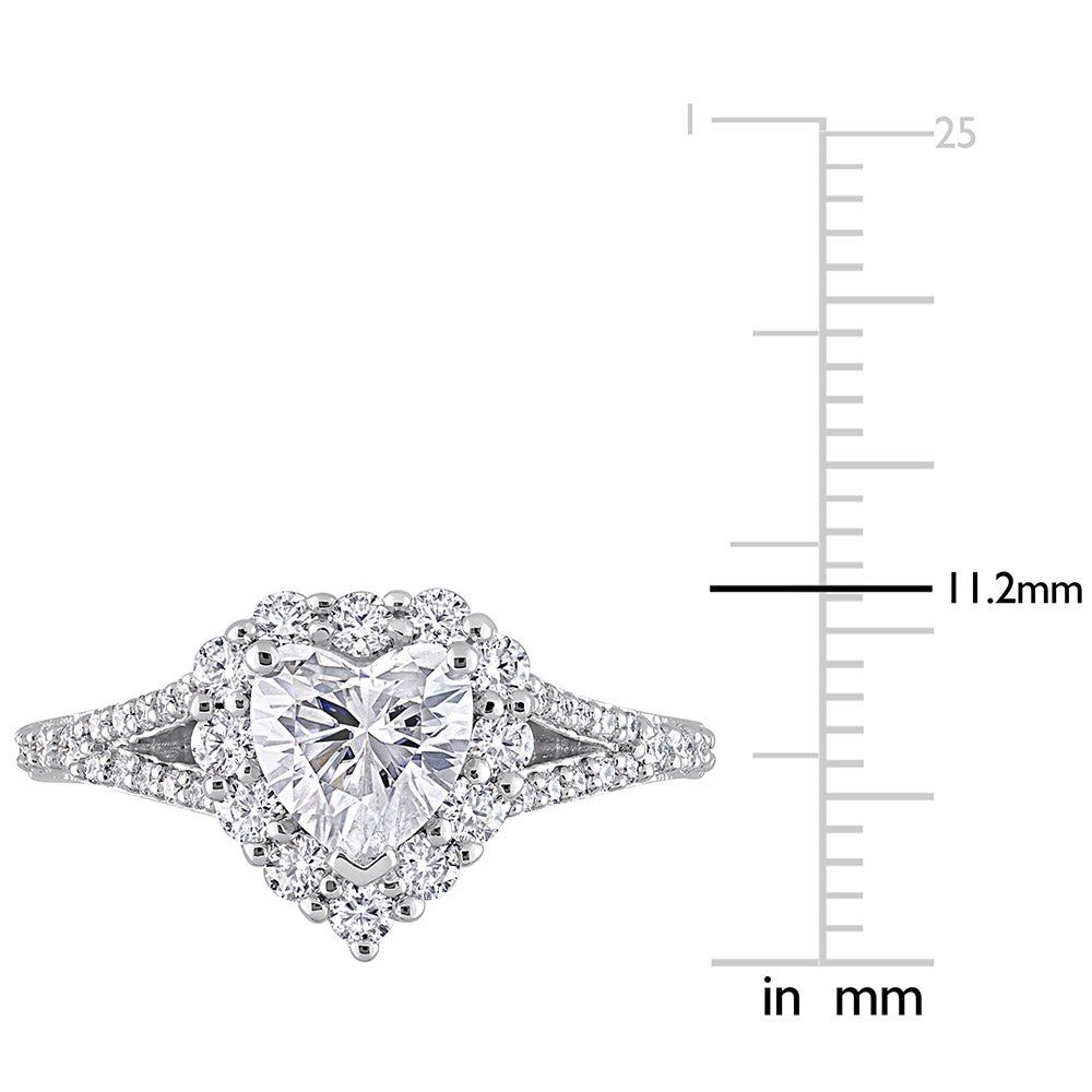 Moissanite Heart Ring Sterling Silver (1 3/5 ct. tw.)