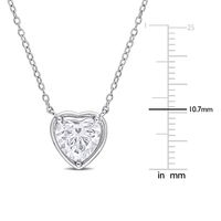 Heart-Shaped Moissanite Necklace in Sterling Silver (2 ct.)