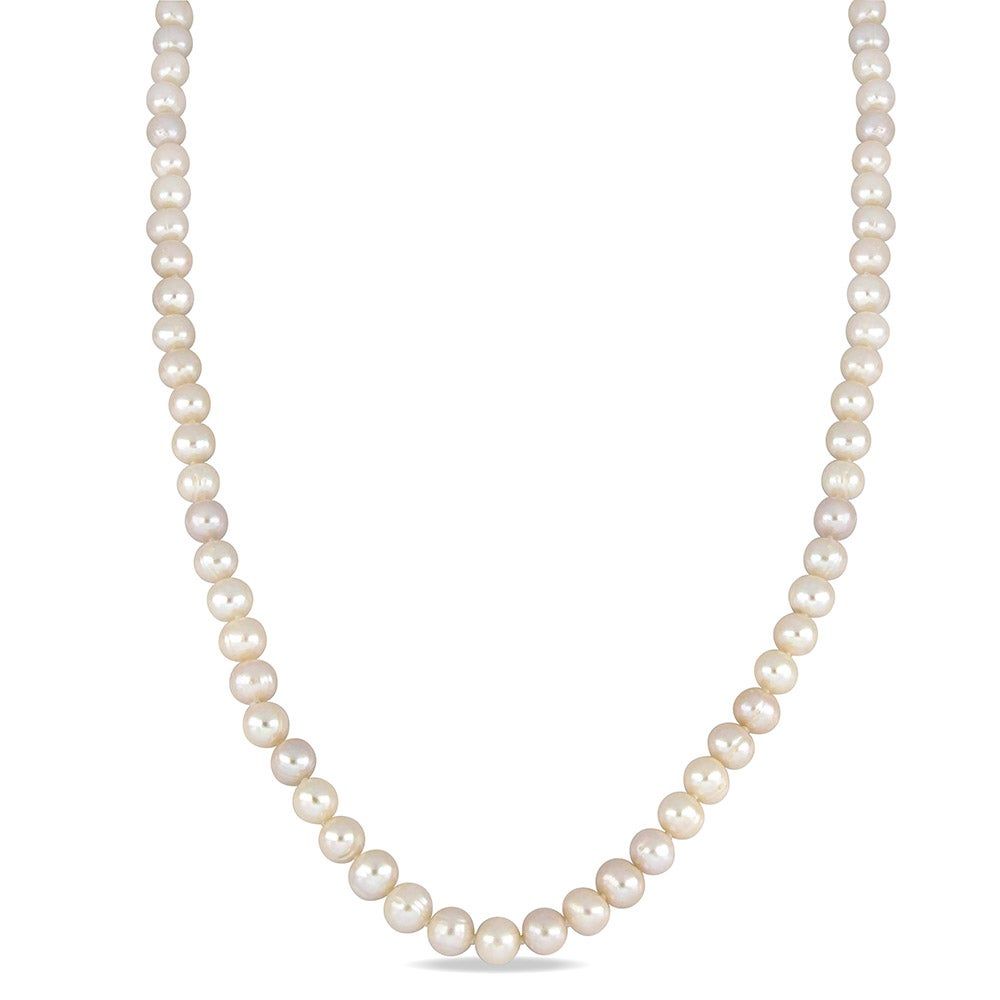 Cultured Freshwater Pearl Necklace in 14K Yellow Gold, 7.5-8mm, 36â