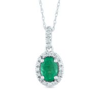 Emerald Diamond Pendant in 14K Gold (1/8 ct. tw