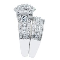 Diamond Bridal Set with Cluster 10K White Gold (2 ct. tw.)