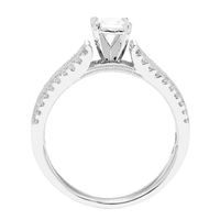 Princess-Cut Diamond Engagement Ring with Split-Shank Band 10K White Gold (1/2 ct. tw.)
