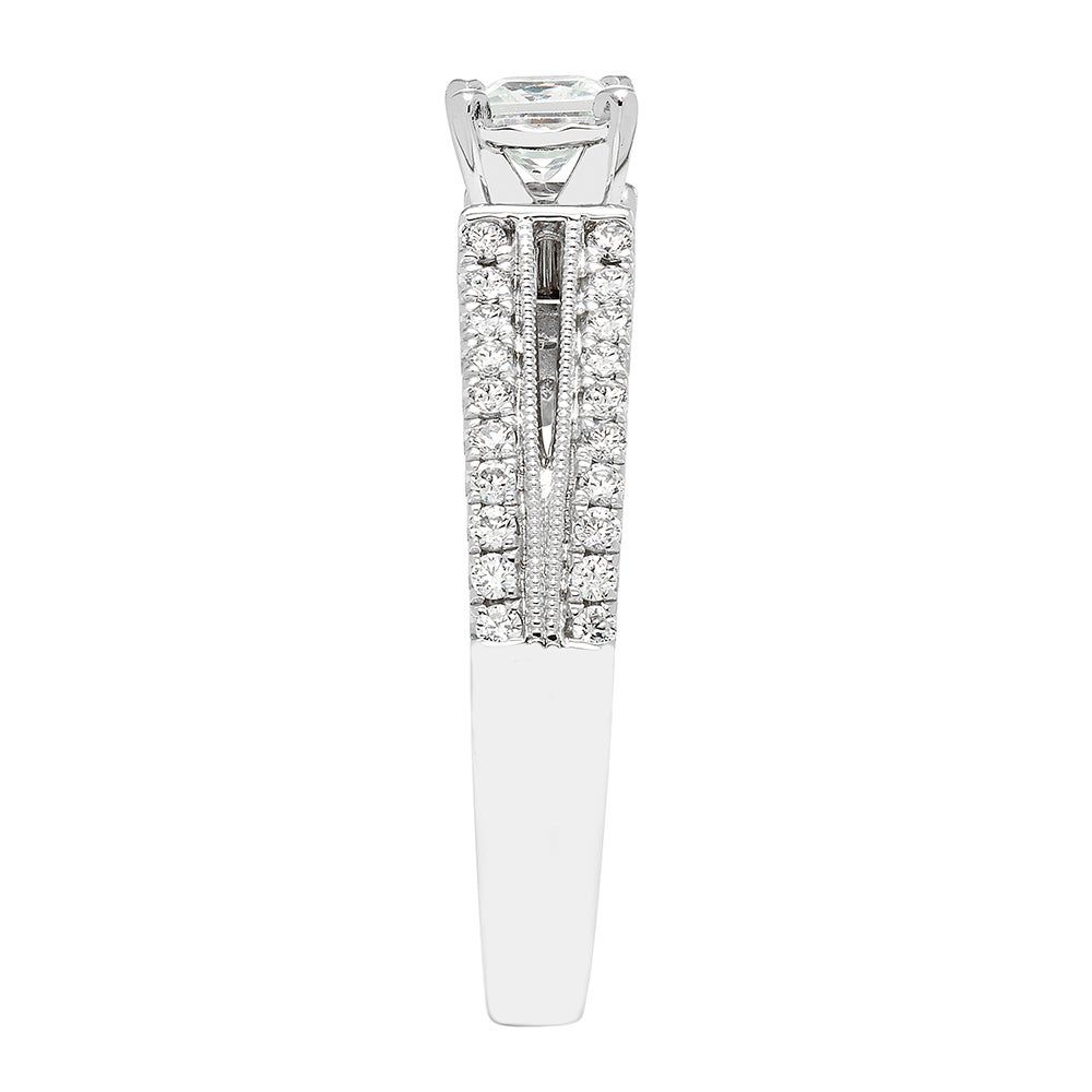 Princess-Cut Diamond Engagement Ring with Split-Shank Band 10K White Gold (1/2 ct. tw.)
