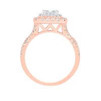 Quad Princess-Cut Diamond Engagement Ring with Braided Band 14K White Gold (1 ct. tw.)