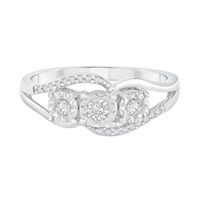 Three-Stone Diamond Engagement Ring with Bypass Band 10K Gold (1/4 ct. tw