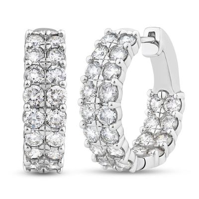 Inside-Out Diamond Hoop Earrings in 10K White Gold (2 ct. tw.)