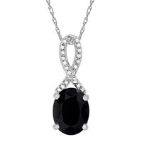 Oval Black Onyx Earring, Pendant & Ring Set with Diamond Accents in Sterling Silver