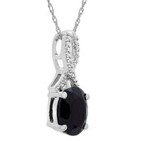 Oval Black Onyx Earring, Pendant & Ring Set with Diamond Accents in Sterling Silver