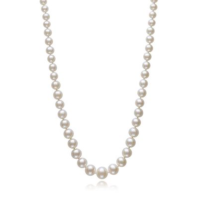 Graduated Pearl Necklace in Sterling Silver, 18â