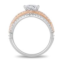 Aurora Engagement Ring with Princess-Cut Diamond in 14K White & Rose Gold (1 ct. tw.)