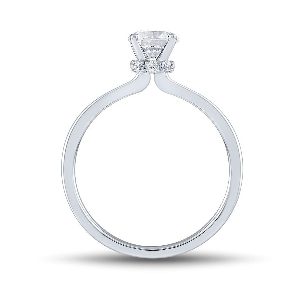 Lab Grown Diamond Hidden Halo Engagement Ring Platinum (/8 ct. tw