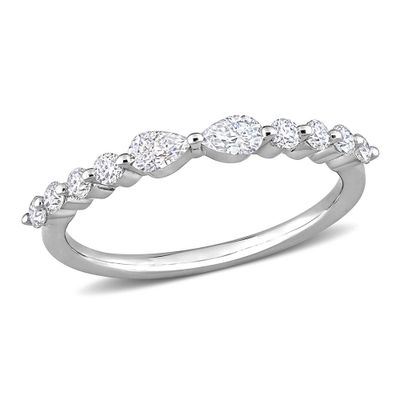 Pear-Shaped Moissanite Stacking Ring Sterling Silver (2/5 ct. tw.)