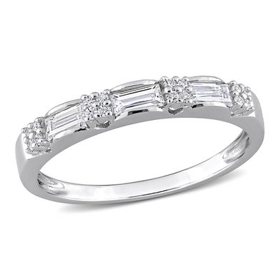 Three-Stone Moissanite Stacking Ring Sterling Silver (2/5 ct. tw.)