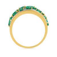 Emerald & Diamond Ring 14K Yellow Gold (1/7 ct. tw.)