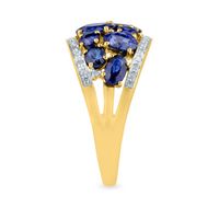 Blue Sapphire & Diamond Ring 14K Yellow Gold (1/7 ct. tw.)
