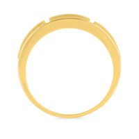 Menâs Blue Sapphire & Diamond Ring 10K Yellow Gold (1/5 ct. tw.)