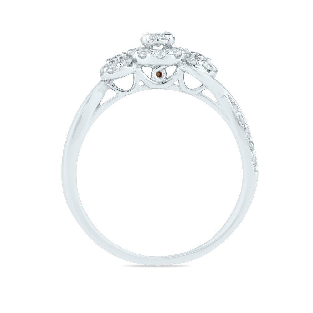 Three-Stone Diamond Engagement Ring with Illusion Setting 14K White Gold (3/8 ct. tw.)