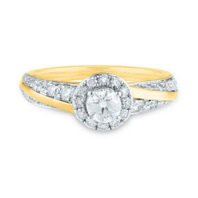 Round Halo Diamond Engagement Ring 14K Yellow Gold (1 ct. tw.)