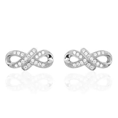 Boucles D'oreilles Pendantes Argent Blanc Oxyde De Zirconium