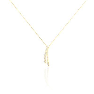 Collier Or Jaune Oxyde De Zirconium