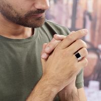 Bague Lenie Acier Blanc Agate